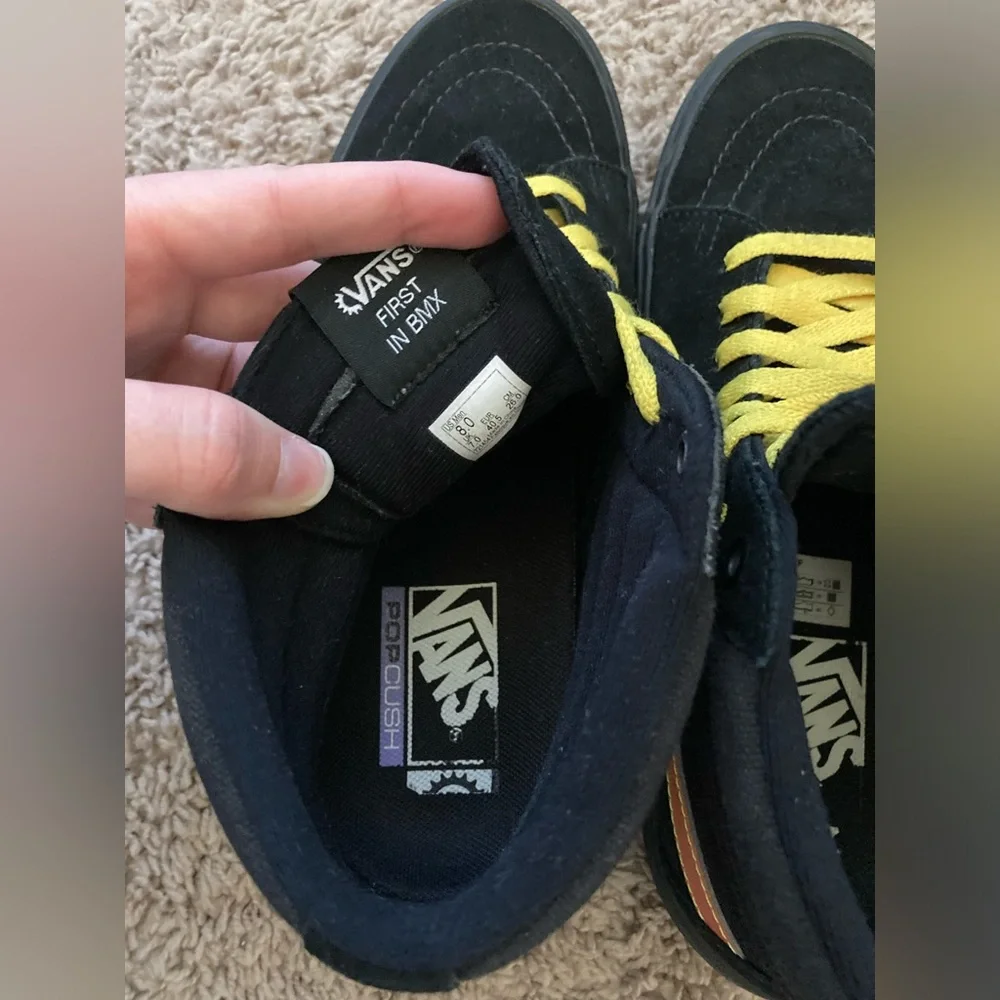 Vans Black and Yellow High-Top Sneakers - Picture 13 of 16
